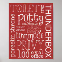 Funny Toilet Badezimmer Rotes Schildkröten Plakat 