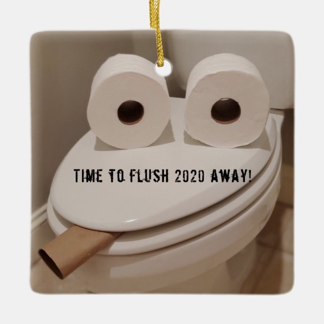 Funny Toilet Paper Covid Weihnachten Keramikornament (Vorderseite)