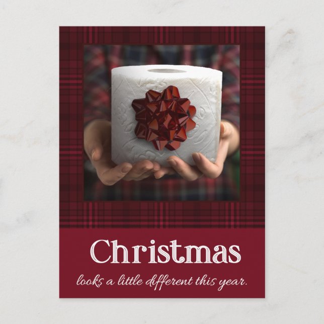 Funny Toilet Paper Geschenk Covid Weihnachten Postkarte (Vorderseite)