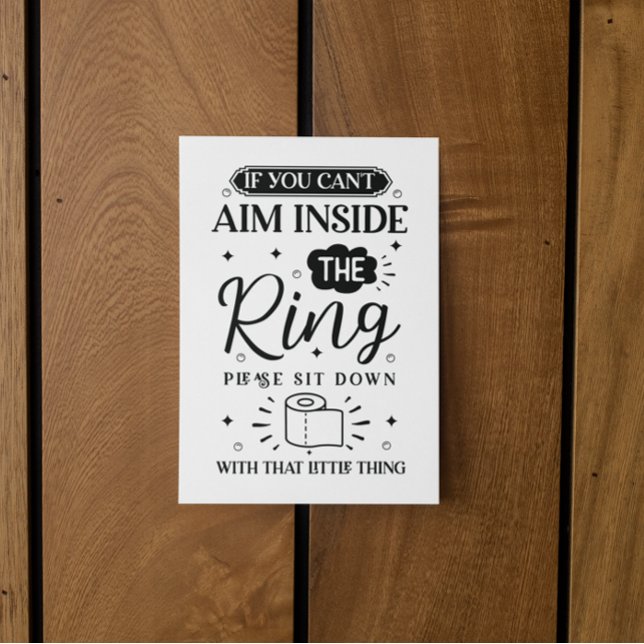 Funny Toilet Quote Sit Down If You Can’t Aim Postkarte (Funny Toilet Quote Sit Down If You Can’t Aim Postcard)