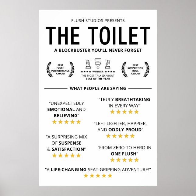 Funny Toilet Reviews Poster (Vorne)