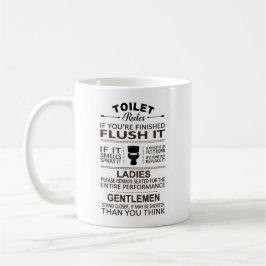 Funny Toilet Rules Bathroom Restoom Sarcasm  Kaffeetasse