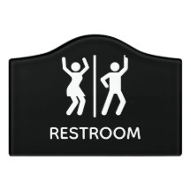 Funny Toilet Sign Dance Party Bathroom Sign