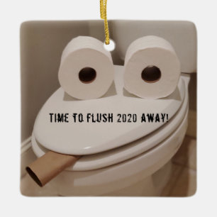 Funny Toilette Papier Weihnachten Keramikornament