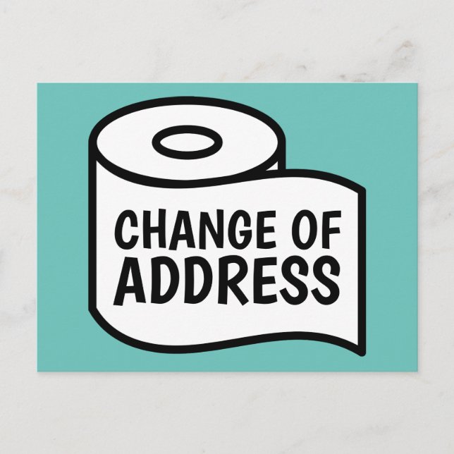 Funny Toilettenpapier Design Änderung der Adresse  Ankündigungspostkarte (Vorderseite)