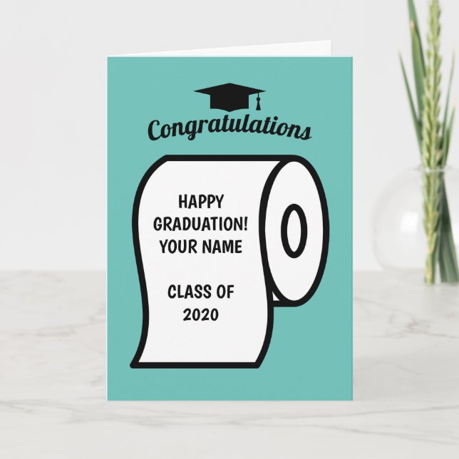 Funny Toilettenpapier Rolle High School Abschluss Karte (Vorderseite)