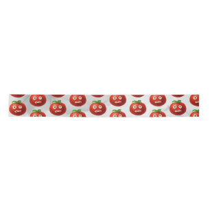Funny Tomato Pattern - Cartoon Gemüsesektor Satinband