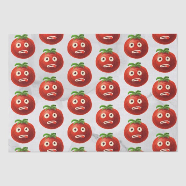 Funny Tomato Pattern - Cartoon Gemüsesektor Seidenpapier (Vorderseite)