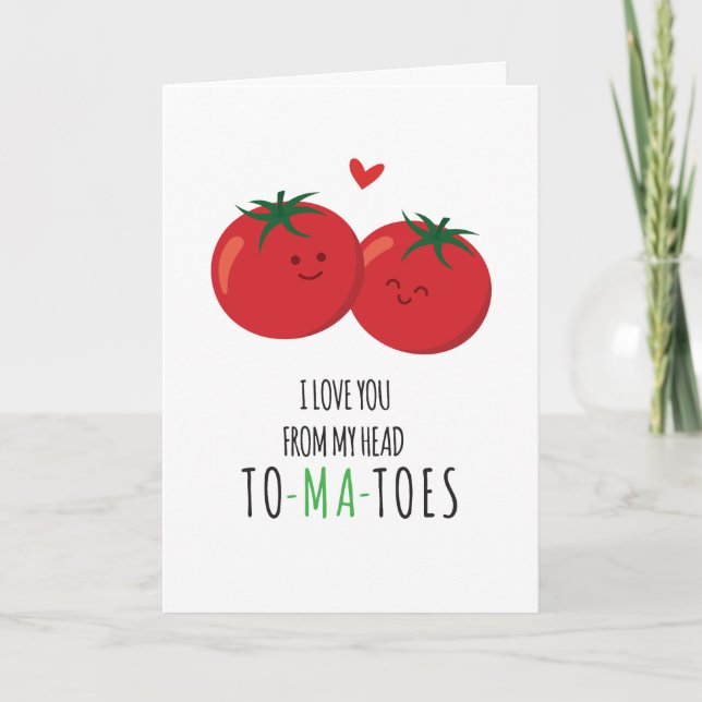 Funny Tomato Valentines Jour Carte romantique (Devant)