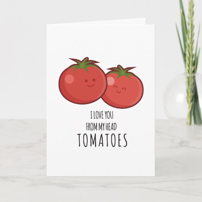 Funny Tomato Valentines Jour Carte romantique (Devant)