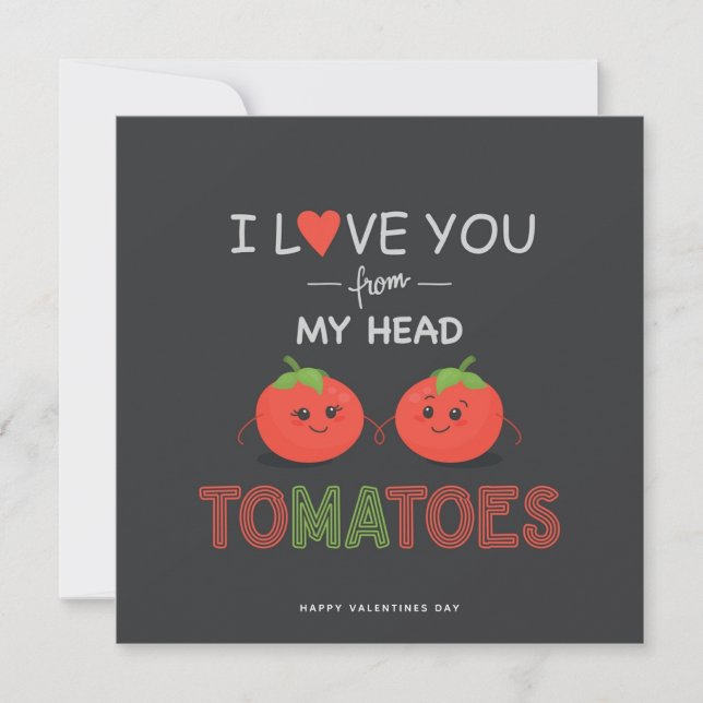 Funny Tomato Valentines Jour Carte romantique (Devant)