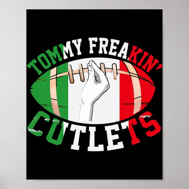 Funny Tommy Freakin' Cutlets New Jersey Italy Flag Poster (Vorne)