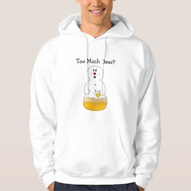Funny too Much Beer Snowman Shirt (Vorderseite)
