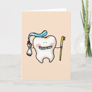 Funny Tooth Cartoon Karte