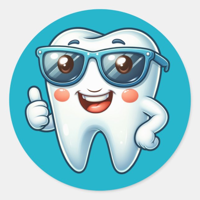 Funny Tooth Runder Aufkleber (Vorderseite)