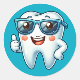 Funny Tooth Runder Aufkleber