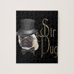 Funny Top Hat Monocle Sir Mops Dog