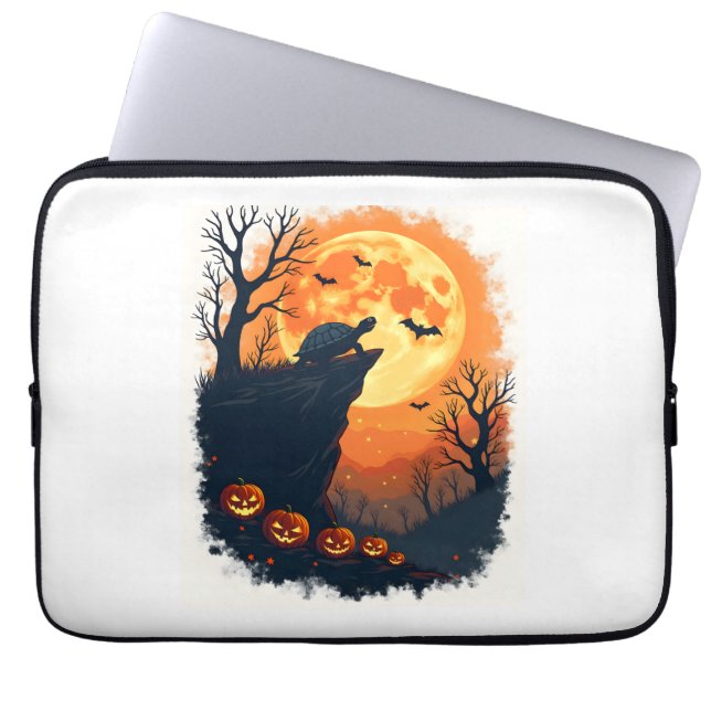 Funny Tortoise Halloween Silhouette Spooky Tortois Laptopschutzhülle (Vorderseite)