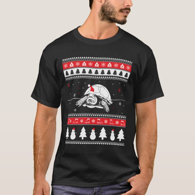 Funny Tortoise Ugly Christmas T-Shirt (Vorderseite)