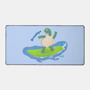 Funny tortoise wave surfing Cartoon Schreibtischunterlage