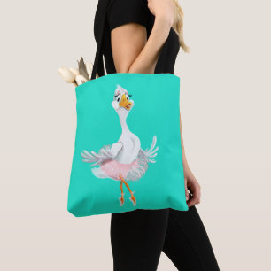 Funny Tote Bag Happy Ballerina Duck - Ihre Farben Tasche