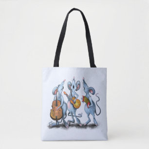 Funny Tote Bag mit Maus-Musikband Tasche