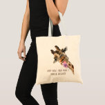 Funny Tote Bag mit PlayfulGiraffe - Benutzerdefini Tragetasche<br><div class="desc">Lustige Tragetaschen mit spielerischer Giraffe Zunge Out and Wink with Text Smile Painting - Anpassbar - oder Wählen / Fügen Sie Ihren einzigartigen Text / Schriftart / Farbe - Make Your Special Gift - Neu vergrössern und verschieben oder entfernen und hinzufügen / Bild mit Anpassungs-Tool ! - Zeichn und Design...</div>