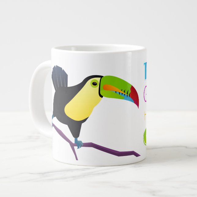 Funny Toucan Pub Tasse - Bunter Vogel (Vorderseite Links)