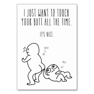 Funny Touch My Hintern Liebe Card Tischnummer