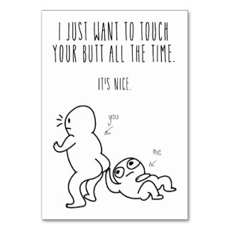 Funny Touch My Hintern Liebe Card Tischnummer