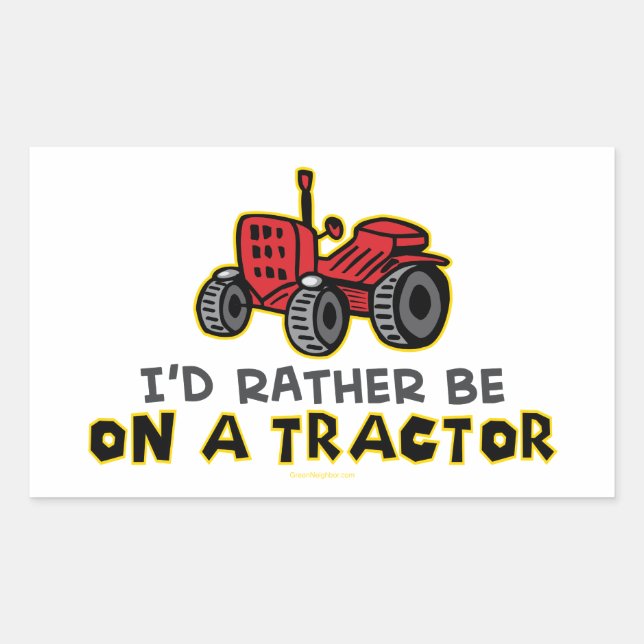 Funny Tractor Rechteckiger Aufkleber (Vorderseite)