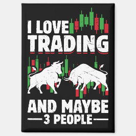 Funny Trading Quote Bull & Candlestick Daytrading  Magnet
