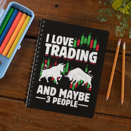 Funny Trading Quote Bull & Candlestick Daytrading Notizblock