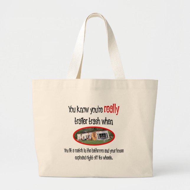 Funny Trailer Park Shirts und Geschenke Jumbo Stoffbeutel (Vorne)