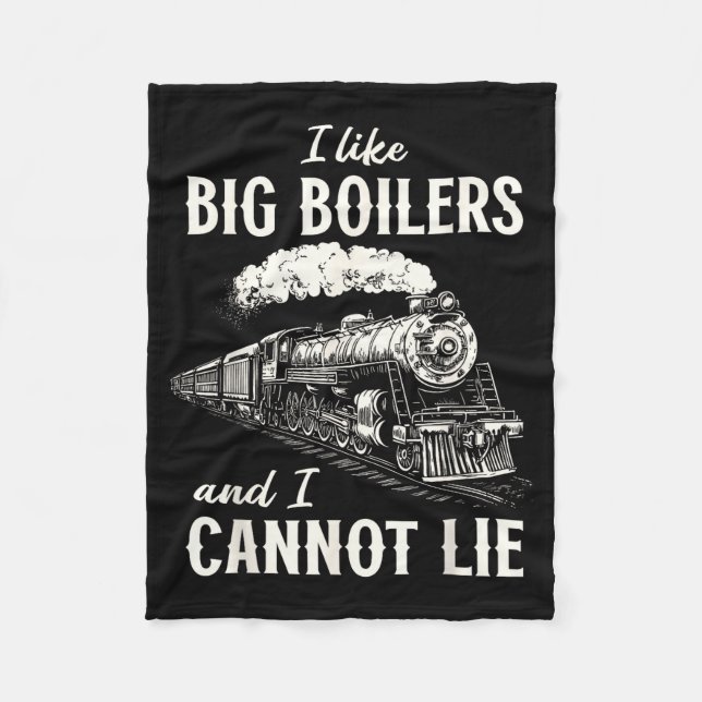 Funny Train Big Boilers Steam Locomotive Freight  Fleecedecke (Vorderseite)