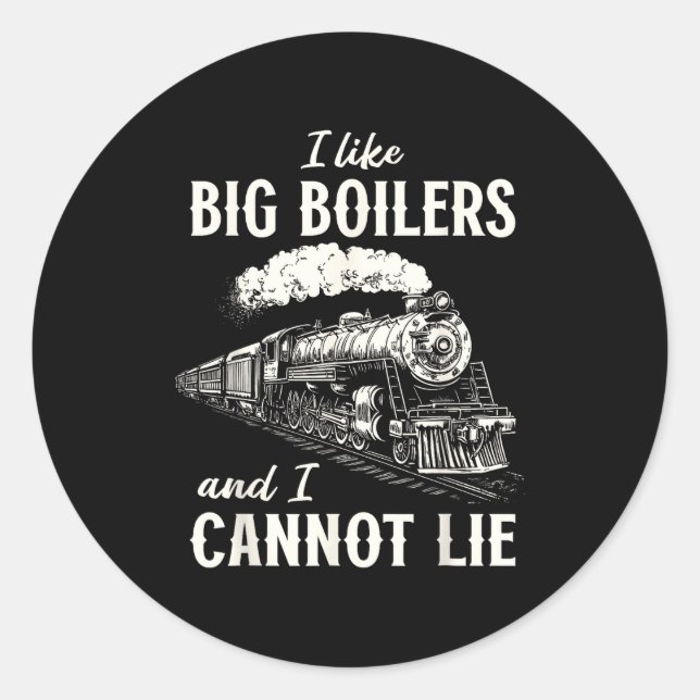Funny Train Big Boilers Steam Locomotive Freight  Runder Aufkleber (Vorderseite)