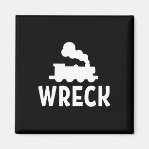 Funny Train Wreck . Sarcastic Joke T-Shirt Magnet