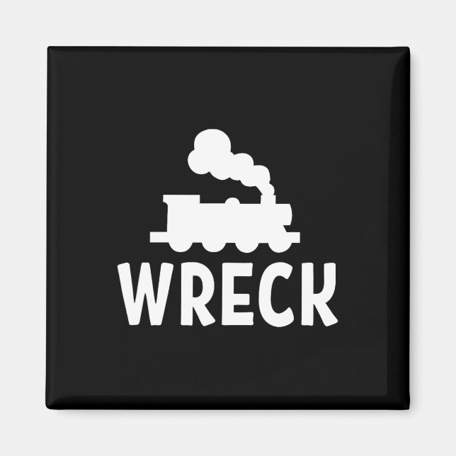 Funny Train Wreck . Sarcastic Joke T-Shirt Magnet (Vorne)