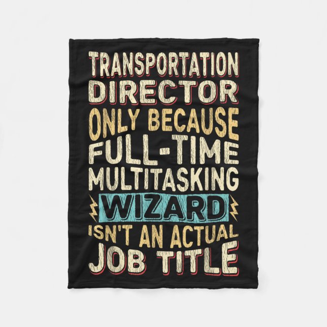 Funny Transport Director Multitasking Wizard Fleecedecke (Vorderseite)