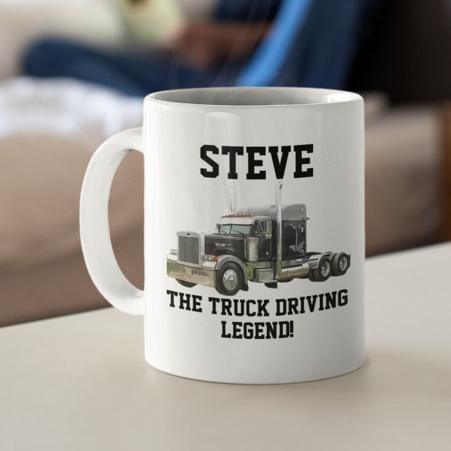 Funny Transport Semi Truck Driver Individuelle Nam Kaffeetasse (Truck driving coffee mug.)
