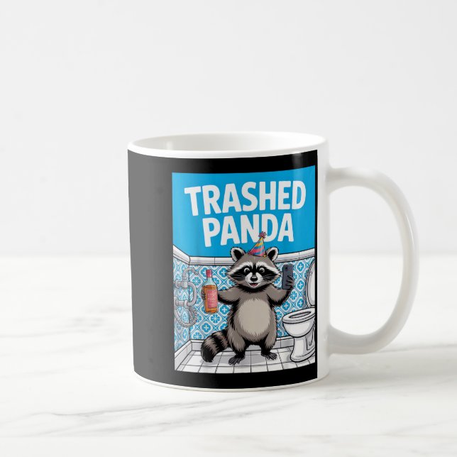 Funny Trashed Panda Raccoon Gets Drunk 1ff512797a7 Kaffeetasse (Rechts)