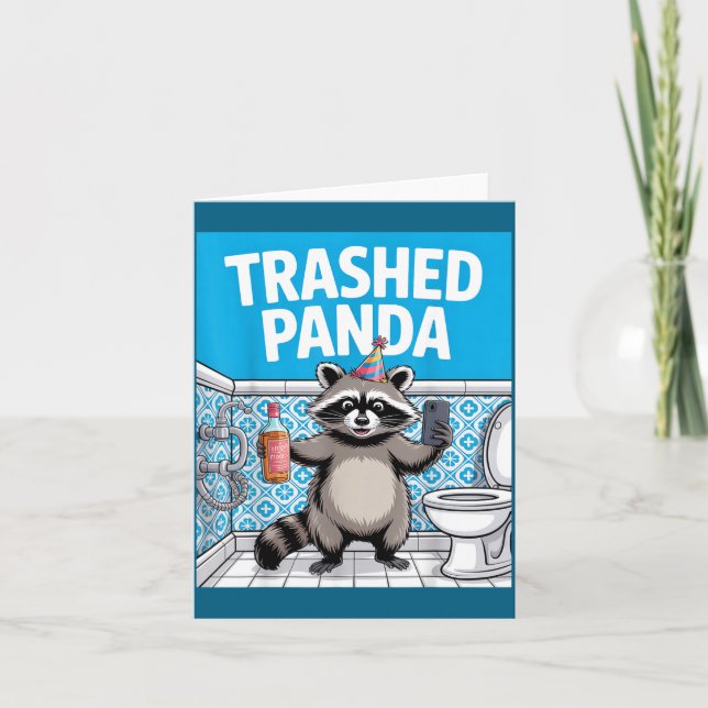 Funny Trashed Panda Raccoon Gets Drunk 1ff512797a7 Karte (Vorderseite)