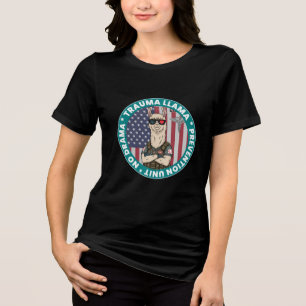 Funny Trauma Llama Prevention Unit Medizinischer T Tri-Blend Shirt