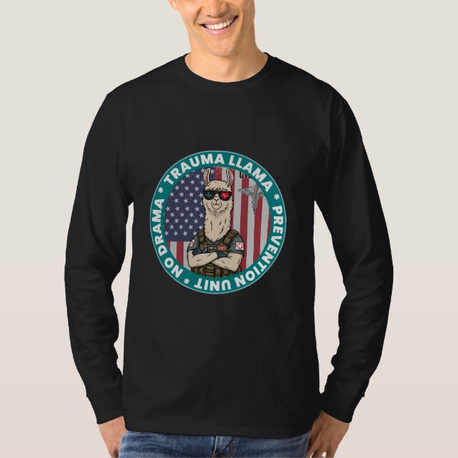 Funny Trauma Llama Prevention Unit T-shirt Médical (Devant)