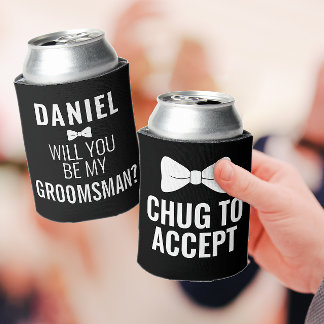 Funny Trauzeuge Wedding Bro Vorschlag Black Beer Dosenkühler