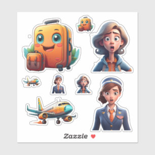 Funny Travel Sticker Collection - Caractère Quirky