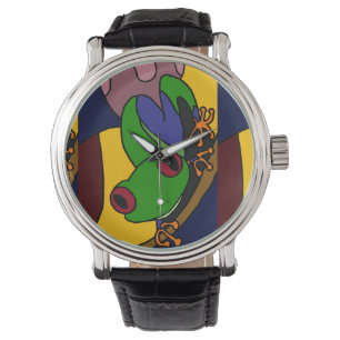 Funny Tree Frog Abstrakt Art Watch Armbanduhr