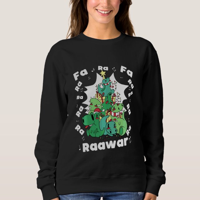 Funny Tree Rex Christmas Dinosaur Fa Ra Rawr Xm Sweatshirt (Vorderseite)