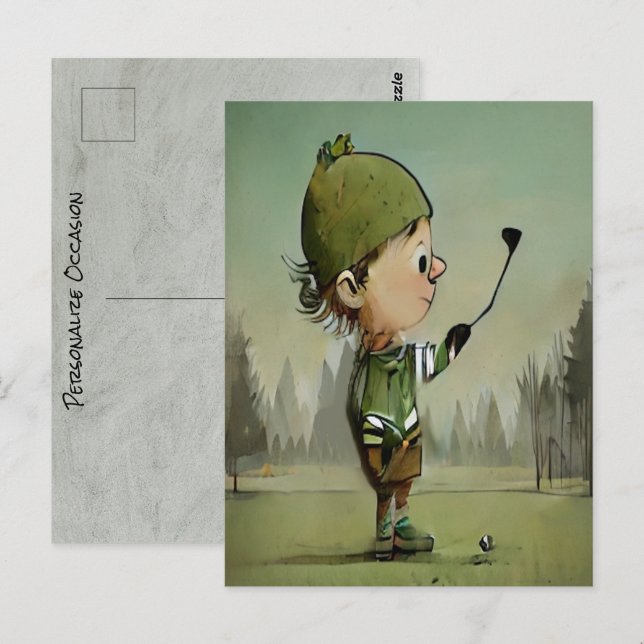 Funny treffen Sie auf Golfplatz Vier Ferien Postkarte (Vorne/Hinten)