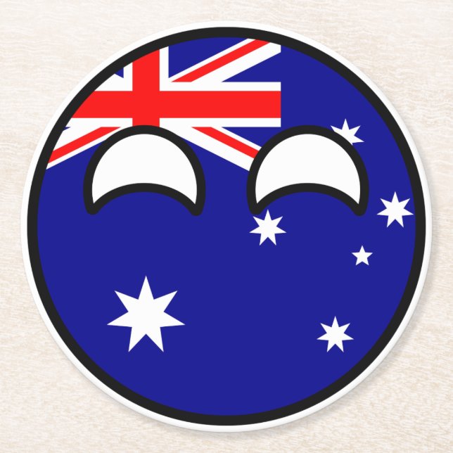 Funny Trending Geeky Australien Landschaft Runder Pappuntersetzer (Vorderseite)
